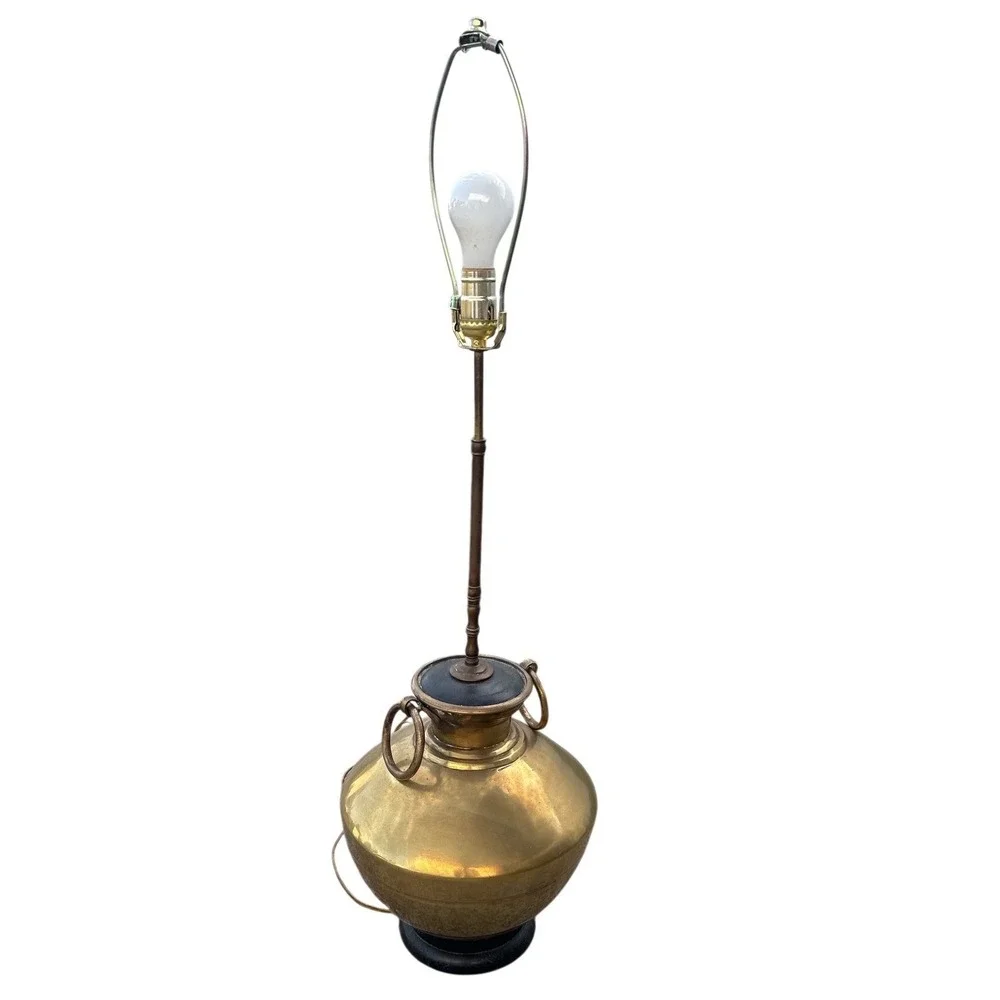 Unbranded Brass Table Lamp Unisex Large Gold Vintage Urn Ring Handles